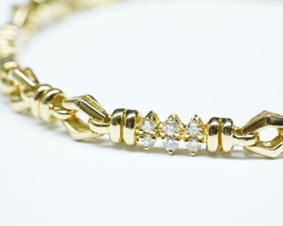 Schmuck aus zweiter Hand - 18k Gelbgold Armkette mit Diamanten