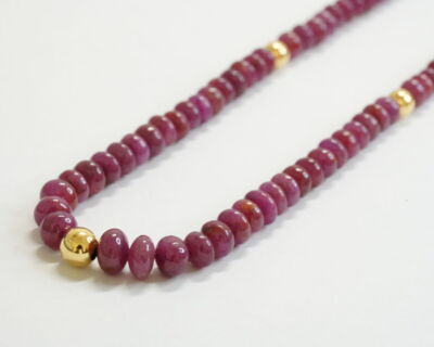 Second Hand Schmuck - Ruby Collier mit 18k Goldverschluss