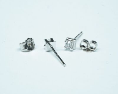Schmuck aus zweiter Hand - 18k Weissgold Ohrstecker mit Diamant