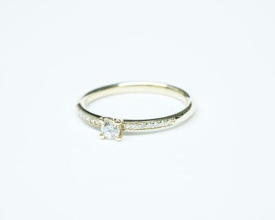 Schmuck aus zweiter Hand - 14k Gelbgold Fingerring mit Diamanten