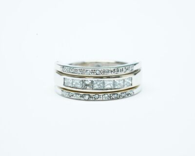 Schmuck aus zweiter Hand - 18k Weissgold Fingerring mit Diamanten