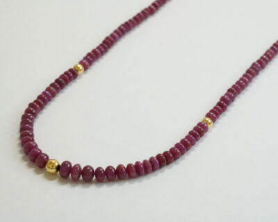 Second Hand Schmuck - Ruby Collier mit 18k Goldverschluss
