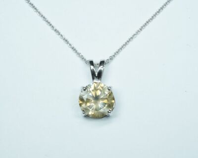 Schmuck aus zweiter Hand - Halskette 14k Weissgold mit Diamant-Anhänger