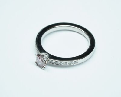Secondhand Alliance Fingerring - 950 Platin mit pinkem Diamanten