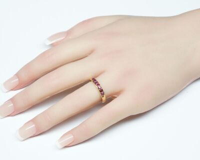 Schmuck aus zweiter Hand - 18k Gelbgold Fingerring mit Rubinen